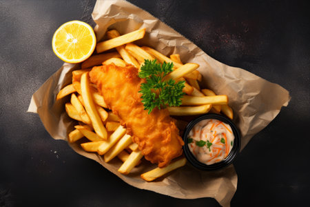 Crispy Delights: Exploring the Irresistible Allure of Deep Fried Fish & Chips with Scrumptious French Friesの素材
