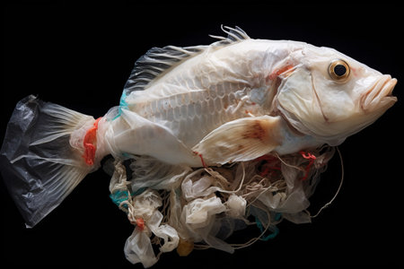 Swimming in a Toxic Mess: The Threat of Plastic Pollution on Seafood and the Environmentの素材