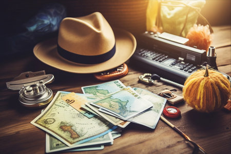 Journey Beyond Borders: Exploring the World's Treasures through Vintage Travel Essentialsの素材