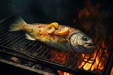 Sizzling Delights: Mastering Fish BBQ on a 3:2 Grillの素材