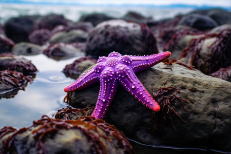 Majestic Purple Sea Star: A Captivating Sight at Beachcomber Regional Parkの素材