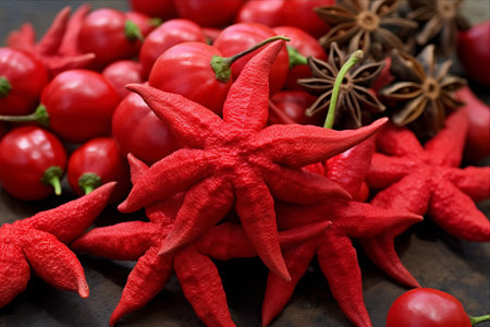 Brazilian Fire: Exploring the Vibrant Red Starfish Pepper - AR 3:2の素材