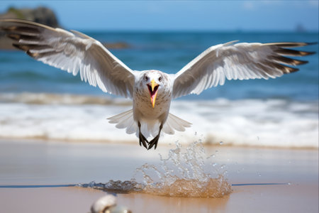 Mesmerizing Moment: A Seagull's Skillful Pursuit of a Starfish [AR 3:2]の素材