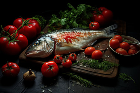 Deliciously Satisfying: Tomato-Glazed Fish in Perfect Harmonyの素材