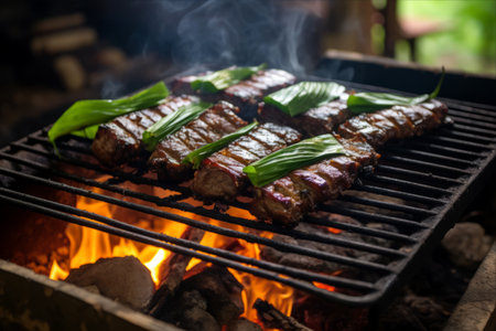 The Perfect Grilled Meat: A Vietnamese and Thai Delight with Guise Leavesの素材