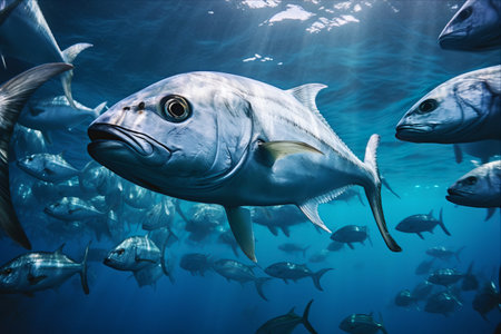 A Spectacular Display: A School of Bigeye Trevally in a 3:2 Ratioの素材