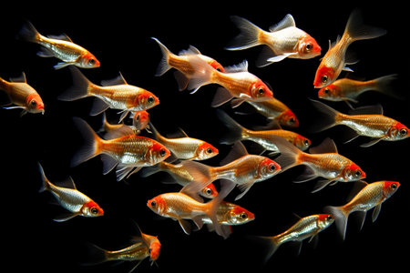 Exquisite Flock of Denison Barb Fishes: A Captivating Display in Your Freshwater Aquarium!の素材