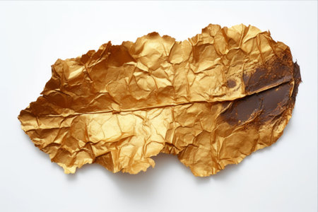 Shimmering Beauty: Abstract Torn Metal Leaf Paper in Gold and Bronze - AR 3:2の素材