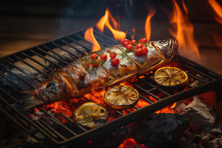 Fire up the Grill for Delicious Baked Fish: A Scenic 3:2 Adventure!の素材
