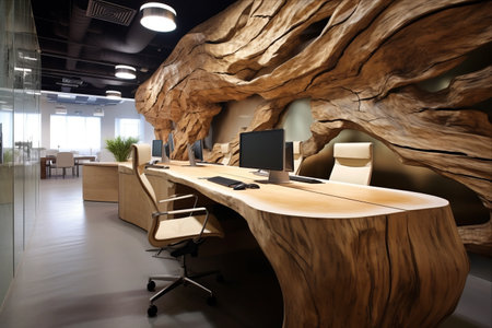 Envisioning an Inspiring Workspace: Harmonizing Modernity, Natural Materials, and Creative Designs in Office Interior Decorの素材