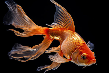 Glimpse into the Shimmering World of Aquarium Golden Fish - AR 3:2の素材