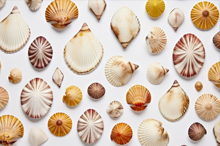 Harmonious Contrasts: Shell Pattern Embraced by a Pristine White Canvasの素材