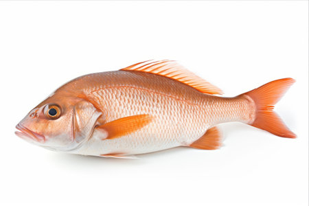 Capturing the Essence of Freshness: A Close-Up View of Isolated Fish on a White Background - AR 3:2の素材