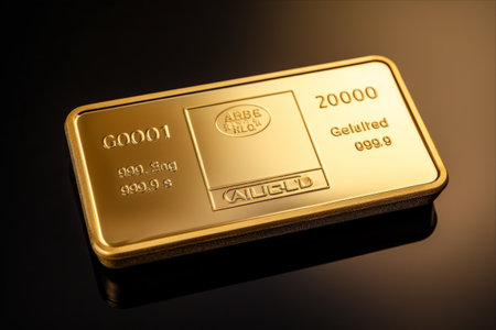 Aurum Unveiled: A 250g Gold Bar and its Elemental Significance in the Periodic Tableの素材