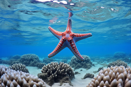 Discover the Enigmatic Beauty of a Blue Starfish in the Breathtaking Pacific Ocean of the Philippinesの素材