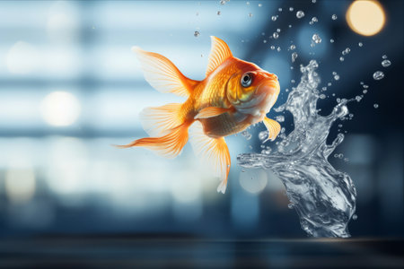 Leaping Towards Success: Exploring Growth, Progression, and Professional Advancement with a Goldfish Out of Waterの素材