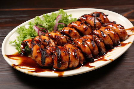 Savor the Delight of Grilled Squid with Soothing Soy Sauce Infusion - AR 3:2の素材