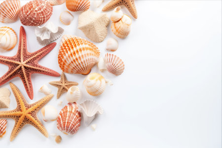 Ocean Delights: Exquisite Seashells and Starfish, the Perfect Vacation Escape! - AR 3:2の素材