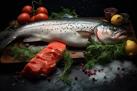 Indulge in the Delights of Fresh Seafood: Explore the Exquisite Trout Fish - A Wonderful 3:2 AR Experienceの素材