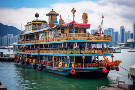 The Enchanting Jumbo Kingdom: A Must-Visit Floating Restaurant in Hong Kong's Aberdeen Harbourの素材
