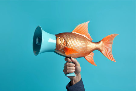 Amplifying the Illusions: Exploring Fake News and Artistry through the Fish-Megaphone Collageの素材