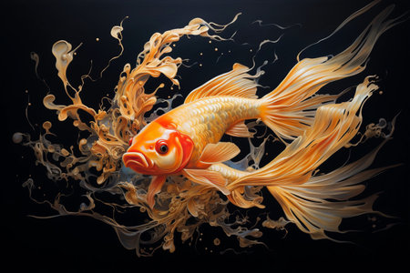 Glistening Aura of the Golden Koi Fish - AR 3:2の素材