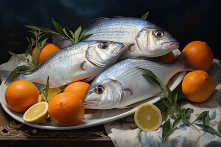 The Exquisite Italian Dining Experience: Discover the Abundance of Great White Sea Bream and Other Saltwater Fish at AR 3:2の素材