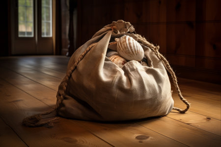 Mystery Unveiled: The Enigmatic Shell Sits Within a Wooden Floorの素材