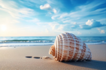 Washed Ashore: Finding Beauty in a Seashell on the Beachの素材