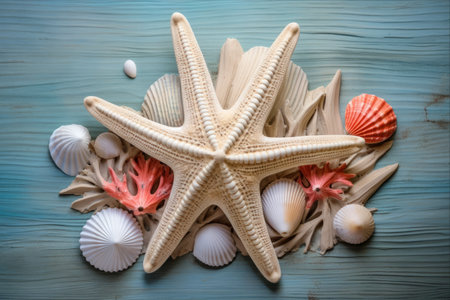 Shell and Starfish: A Captivating Driftwood Texture - AR 3:2の素材