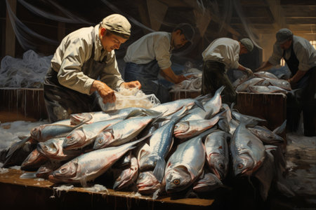 The Enthralling Industrial Catch: Fresh Fish Auction Unveiling Wholesale Opportunities for Wholesalers and Restaurantsの素材