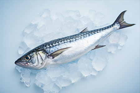 Frozen Mackerel: A Captivating Display on Iceの素材