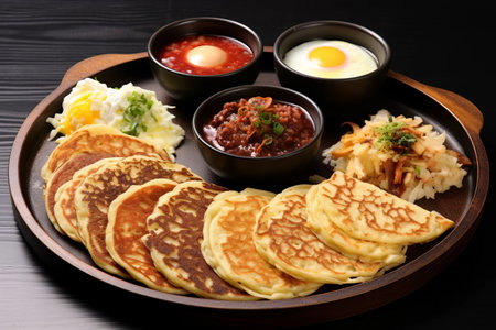 The Art of Korean Pancakes: A Delectable Assortment in a 3:2 Ratioの素材