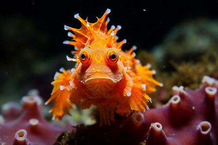 Vibrant Encounter: Orange Frog Fish Spotted in Scenic Anilao Batangas -- AR 3:2の素材