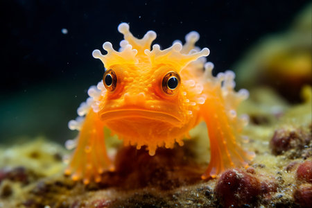 Exploring the Enchanting Anilao Batangas: Encounter with the Rare Orange Frog Fish - AR 3:2の素材