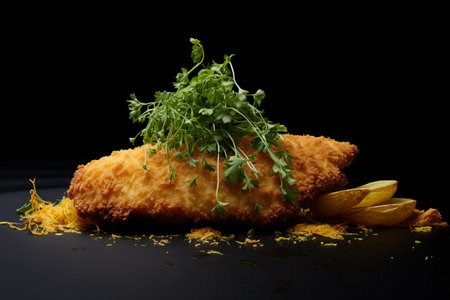 Crisp N' Crunch: The Perfect Harmony of Breaded Fish with Potatoes - AR 3:2の素材