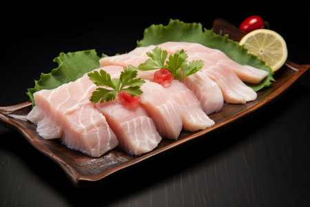 Delicious Raw Fish Fillet with a 3:2 Ratio of Flavorsの素材