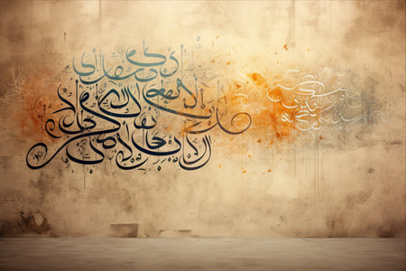 Intricate Arabic Calligraphy Meets Concrete Elegance: AR 3:2 Wallpaperの素材