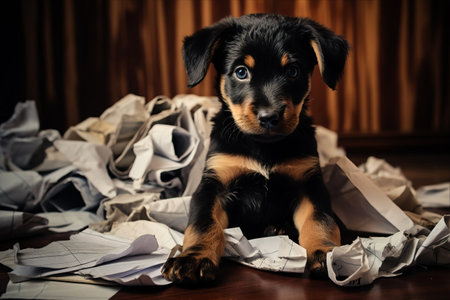 The Mischief-Maker: A Naughty Dog's Encounter with Important Documentsの素材