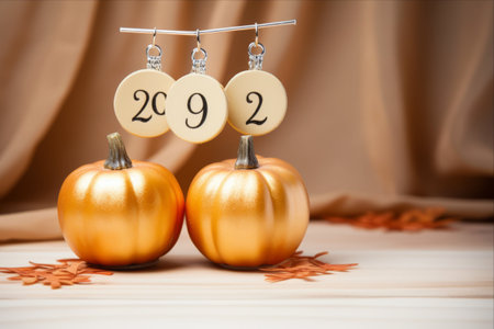 September 29 Birthday Celebration: Festive Card with Date Copy Space and Holiday Decorations for Congratulatory Wishes (3:2 Aspect Ratio)の素材