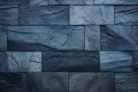 Harmony in Blue: Captivating Slate Tile Pattern Adorns the Floorの素材