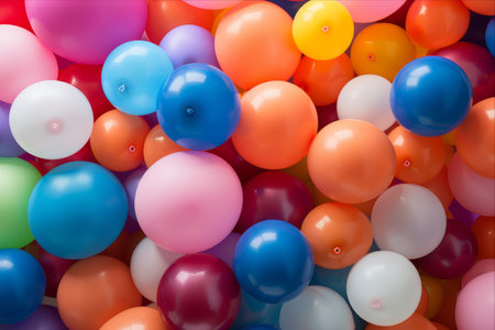 Vibrant Kaleidoscope: A Close-Up Look at Multicolored Balloons in Splendid 3:2 Aspect Ratioの素材