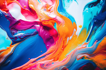 Vibrant Kaleidoscope: A Mesmerizing Close-Up of Flowing, Blending Colors in AR 3:2の素材