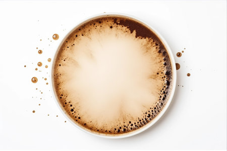 Stark Contrast: Coffee Cup Ring Defies a Pristine Canvas --AR 3:2の素材