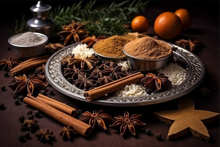 Festive Spice and Cookie Infused Elements for Christmas Decorationの素材