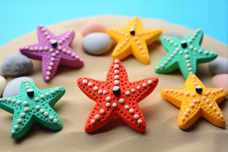 Under the Sea Delight: Kindergarten Children's Creative Plasticine Starfish Artworkの素材