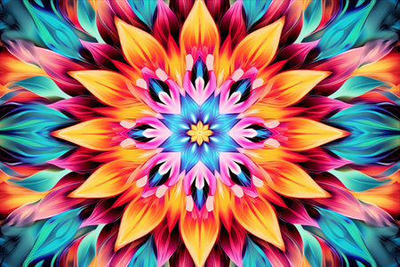 A Vibrant Kaleidoscopic Pattern for Textile, Ceramic Tiles, Wallpapers, and Design - AR 3:2の素材