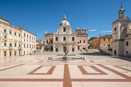 Pilgrimage to the Nazarene House of Mary: Exploring Loreto's Main Square and Sanctuary in Italy's Marche Regionの素材