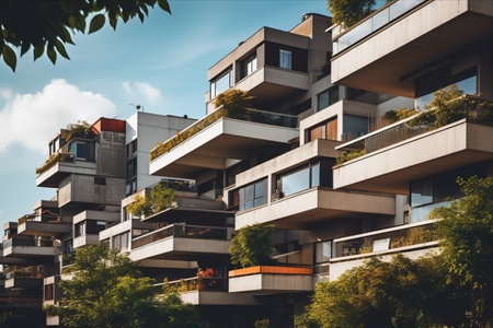 Architectural Marvels: Exploring the Spectacular 3:2 Balconied Facades of Modern Multistory Buildingsの素材