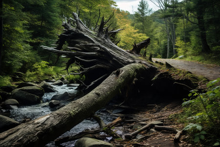 A Majestic Sight: The Fallen Tree of the Pocono Mountains --ar 3:2の素材